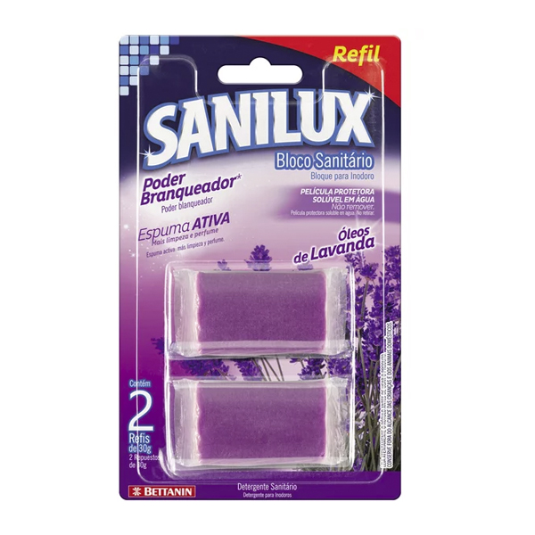 Bloco Sanitário Refil Lavanda - Sanilux - 2 und